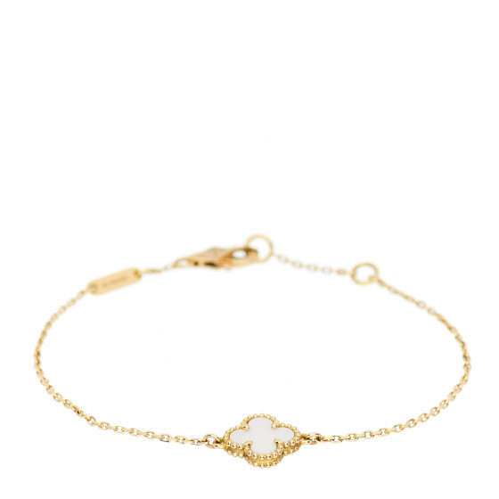 VAN CLEEF & ARPELS 18K Yellow Gold Mother of Pearl Sweet Alhambra Bracelet | FASHIONPHILE | Fashionphile