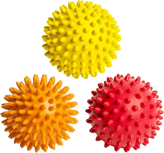 Spiky Massage Balls for Feet, Back, Hands, Muscles - Firm, Medium and Soft Spiked Massager Roller... | Amazon (US)