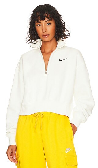 Crop Quarter Zip Sweatshirt in Sail & Black | Revolve Clothing (Global)