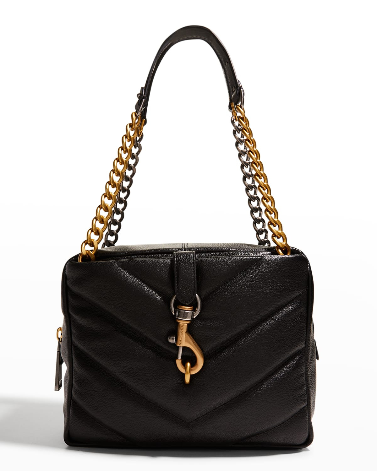 Edie Two-Tone Chain Leather Shoulder Bag | Neiman Marcus
