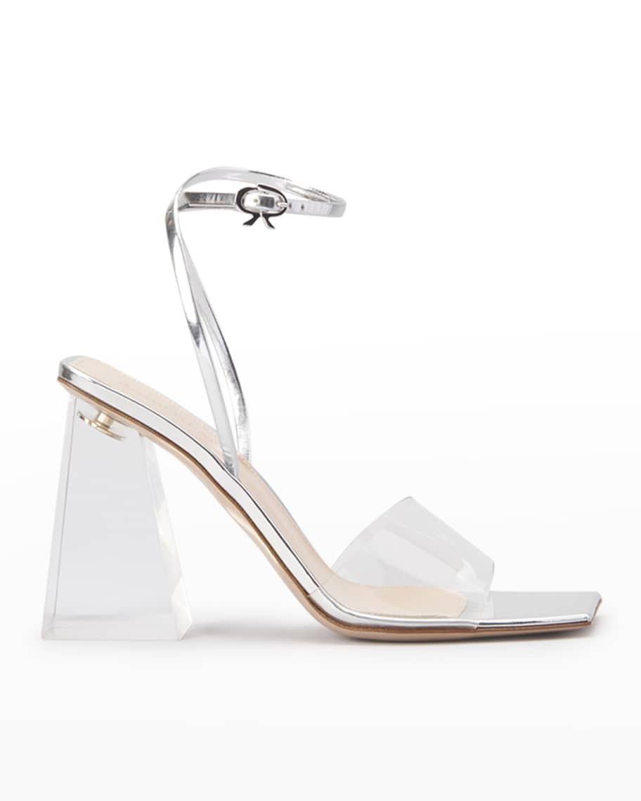 Gianvito Rossi Transparent-Heel Ankle-Strap Sandals | Neiman Marcus