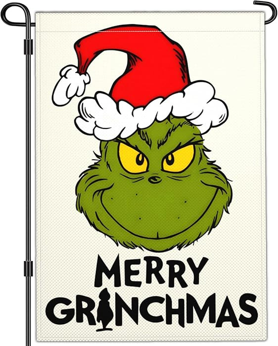 Merry Grinchmas Garden Flag Christmas Garden Flags for Outside 12x18 Double Sided Christmas Vacat... | Amazon (US)