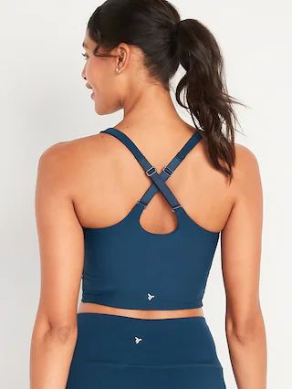 Light Support PowerSoft Adjustable Longline Sports Bra for Women | Old Navy (US)