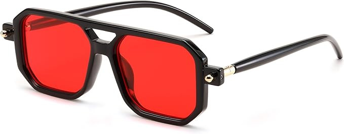 FEISEDY Vintage Square 70s Flat Aviator Sunglasses Women Men Classic Retro Stylish Frame UV400 Su... | Amazon (US)