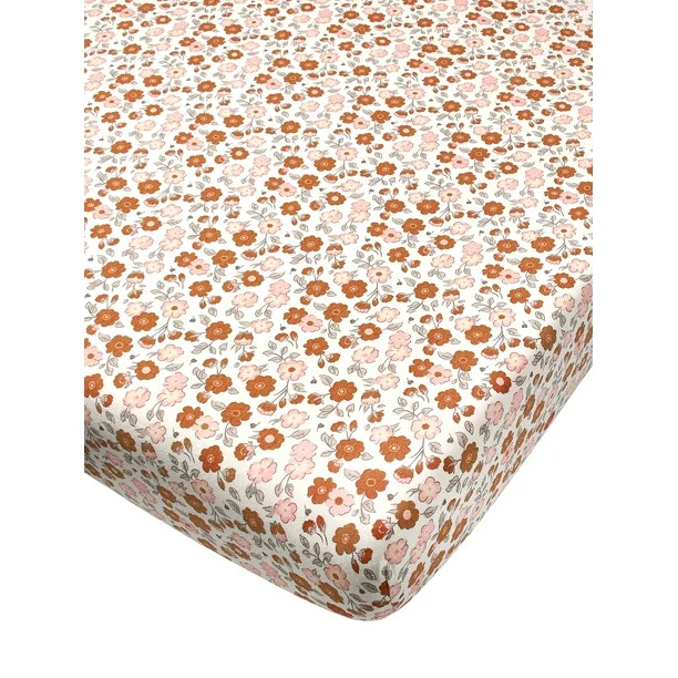 Modern Moments by Gerber Baby & Toddler Girl Ultra Soft Fitted Crib Sheet, Ivory Floral | Walmart (US)
