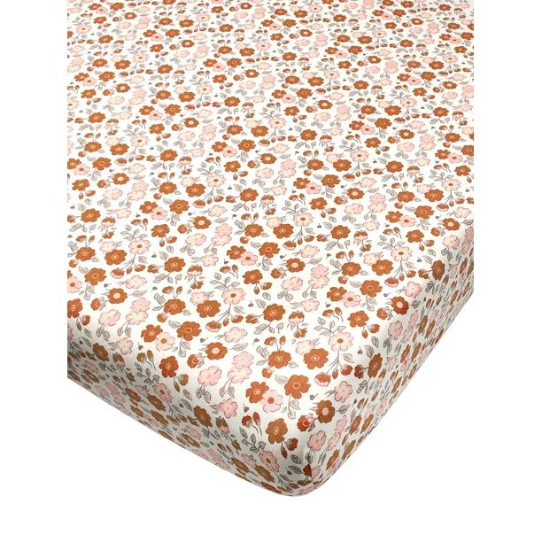 Modern Moments by Gerber Baby & Toddler Girl Ultra Soft Fitted Crib Sheet, Ivory Floral | Walmart (US)