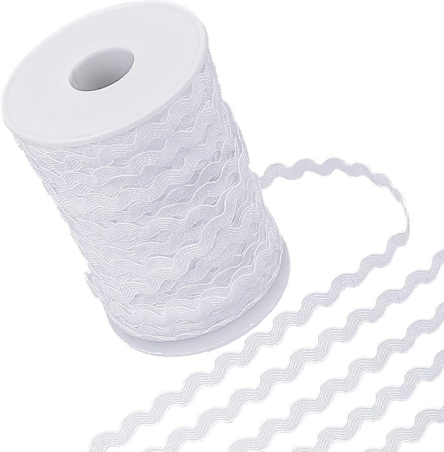 GORGECRAFT 54.6Yds/50m Wave Bending Fringe Trim 5mm Wide White Rick Rack Zig Zag RIC Rac Trim Cur... | Amazon (US)