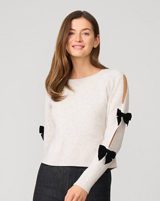 Bow & Cut Out Sleeve Sweater | Macy's