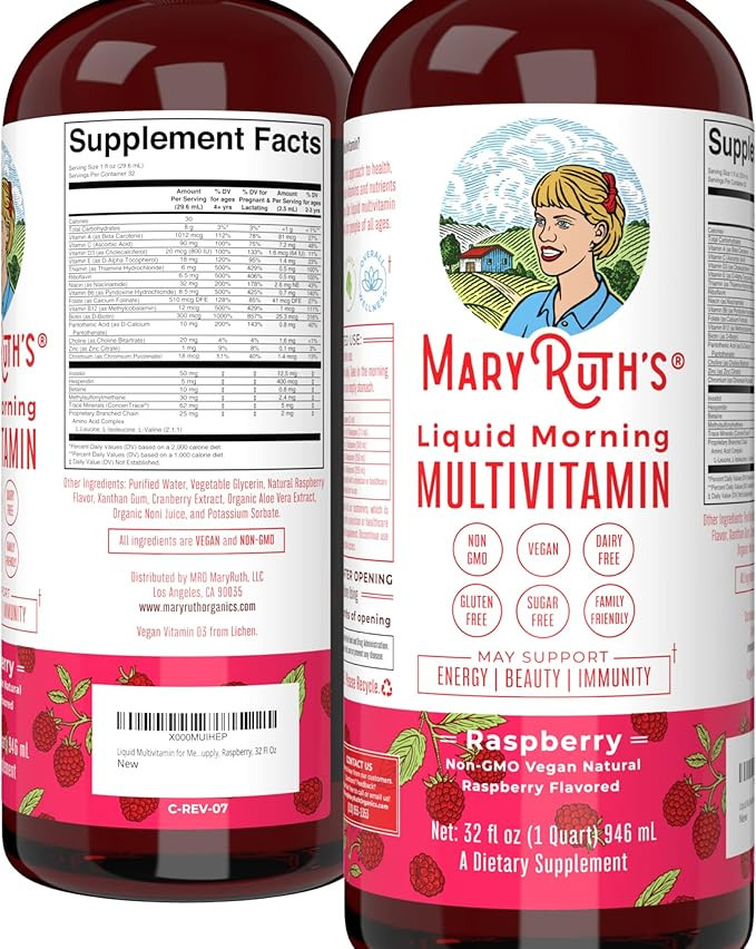 Multivitamin Multimineral for Women Men & Kids by MaryRuth's | No Added Sugar | Vegan Liquid Vita... | Amazon (US)
