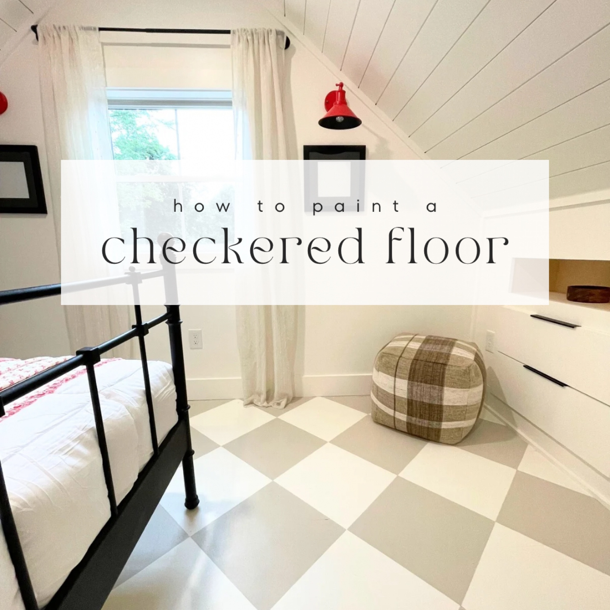 All the tools and supplies you’ll need for a DIY Painted Checkerboard Floor!

Visit the blog to learn the best way to achieve stunning results - www.tantrumsandtools.com