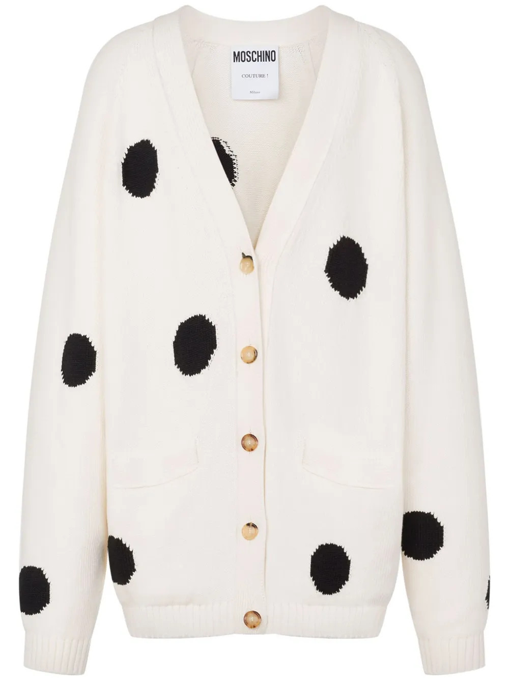 Moschino polka dot-print cardigan - White | Farfetch Global