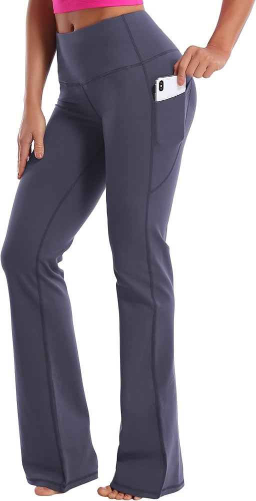 BUBBLELIME 29"/31"/33"/35"/37" Women High Waist Bootlegs Yoga Pants Tummy Control Bootcut Workout... | Amazon (US)