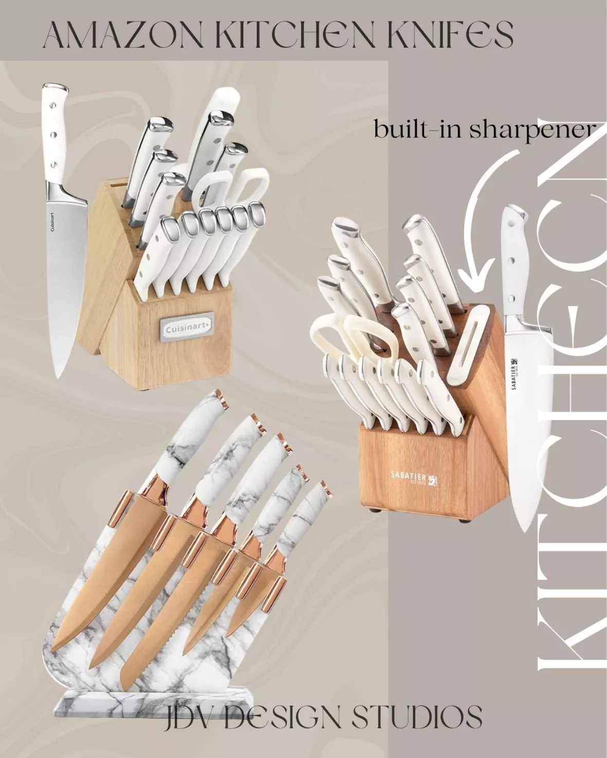 Sabatier 15 Pc. Knife Block Set With Built In Sharpener, Cutlery, Household