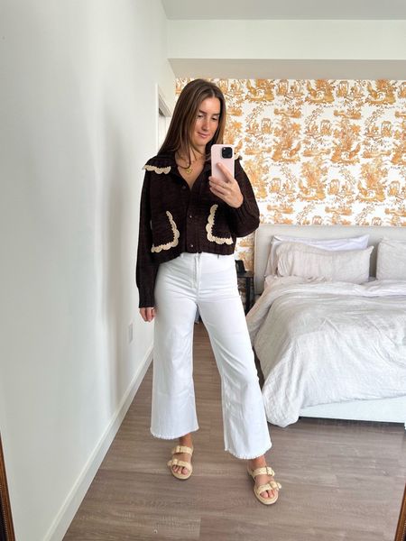 Statement sweater paired with white wide leg jeans! Love the quality of this sweater and happy I splurged on it!

#LTKMostLoved #LTKtravel #LTKstyletip