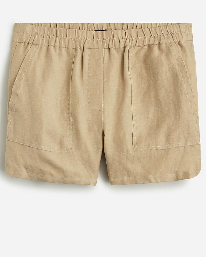 Patch-pocket pull-on short in Chelsea linen-cupro blend | J.Crew US