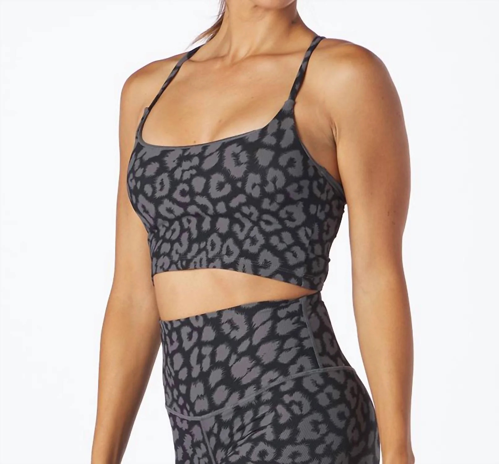 Pure Leopard Sports Bra In Black | Shop Simon