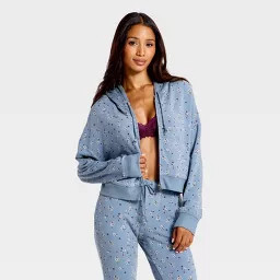 Women's PeachySoft Fleece Zip Hoodie - Wild Fable\u2122 Blue XXS | Target