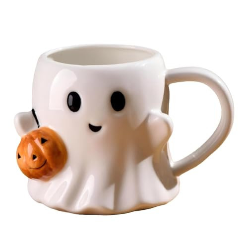WeyMax Ceramic Ghost Coffee Mug, White Cup, Daily Use Holiday Gift, Novelty Mugs for Milk, Juice, Latte, Tea, Cappuccino, Mocha | Amazon (US)
