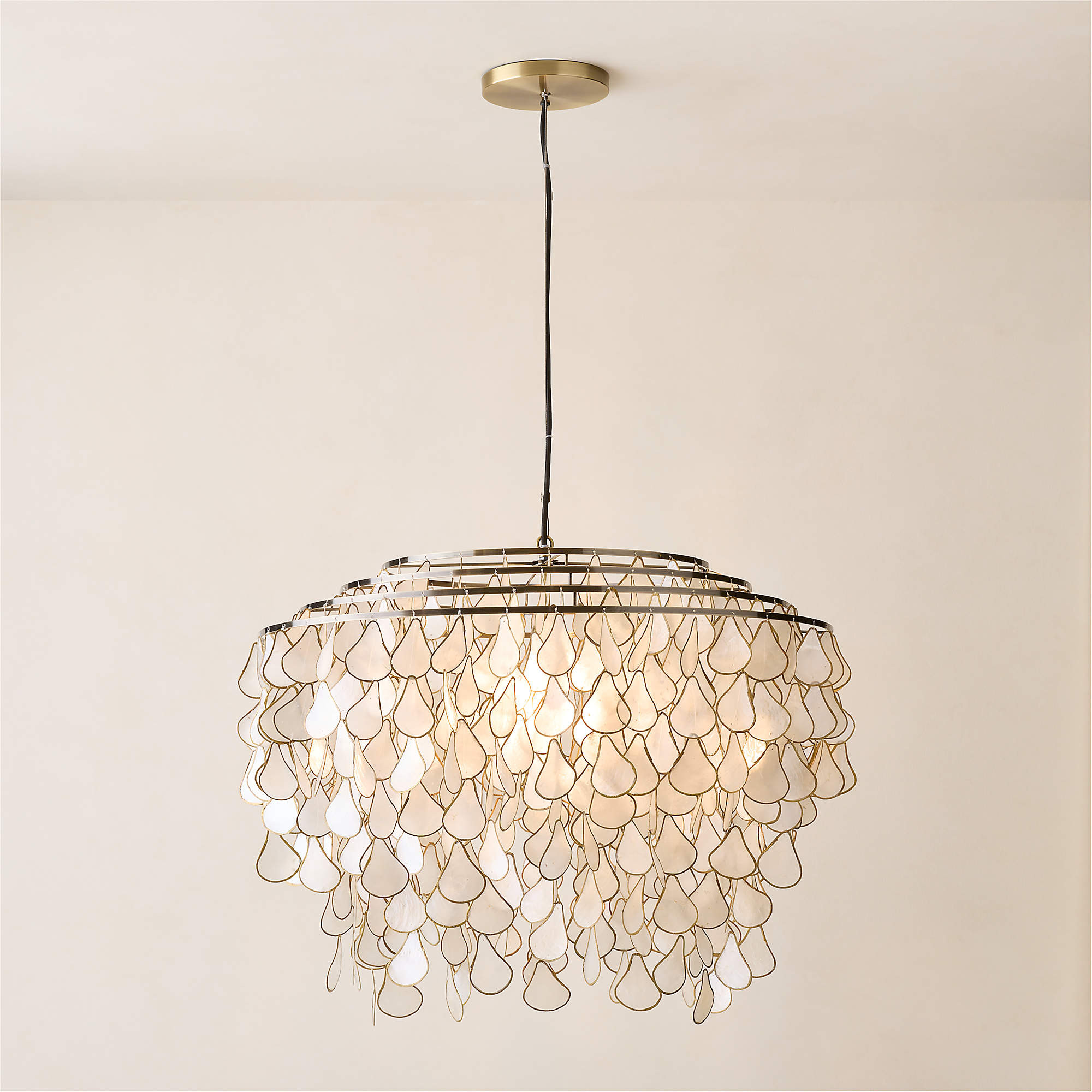 Teardrops Capiz Chandelier + Reviews | CB2 | CB2