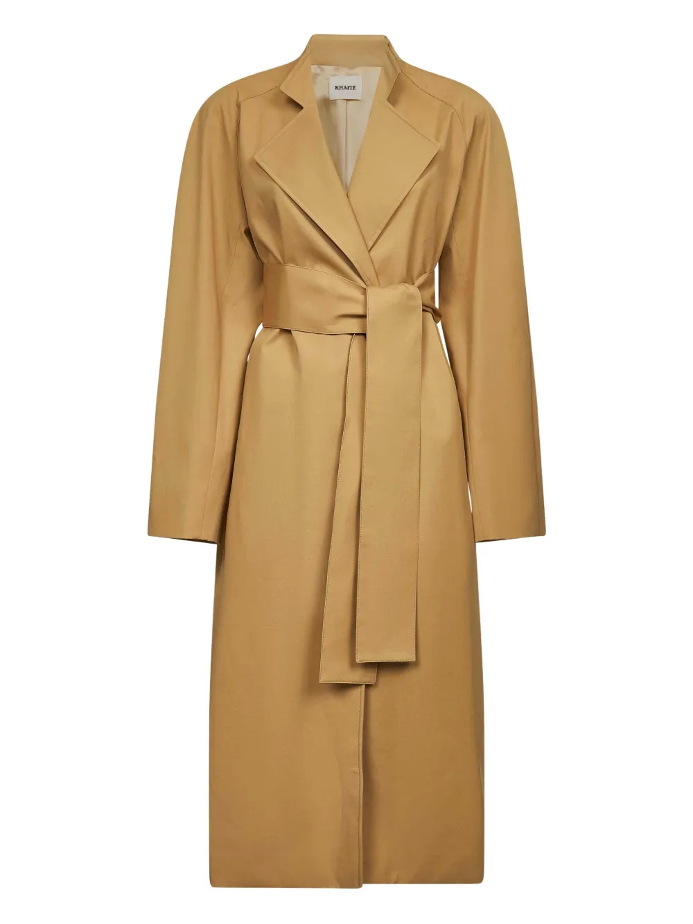 KHAITE Belted raglan-sleeve Coat | Brown | FARFETCH | Farfetch Global