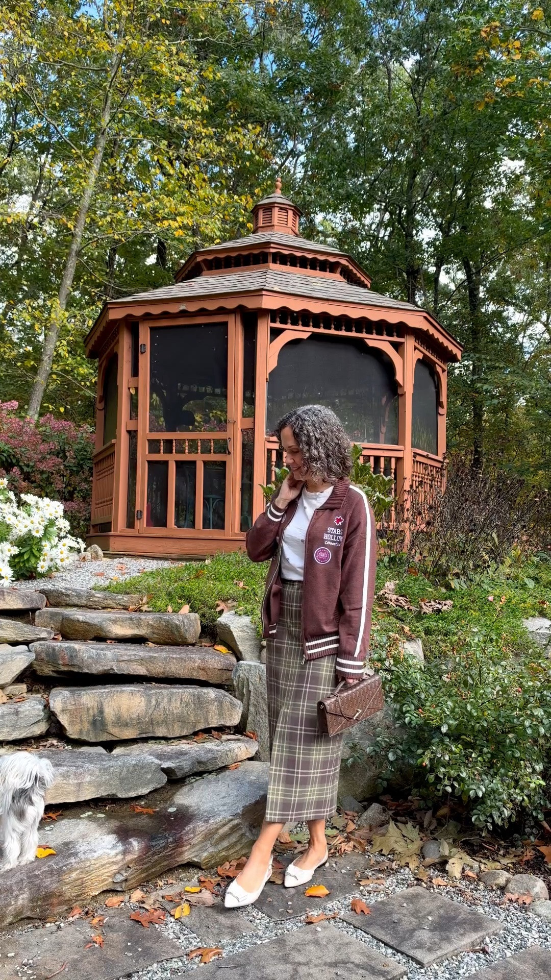 Today’s fall ootd~ Gilmore Girls and plaid style. Fashion over 40/ businesses casual outfit