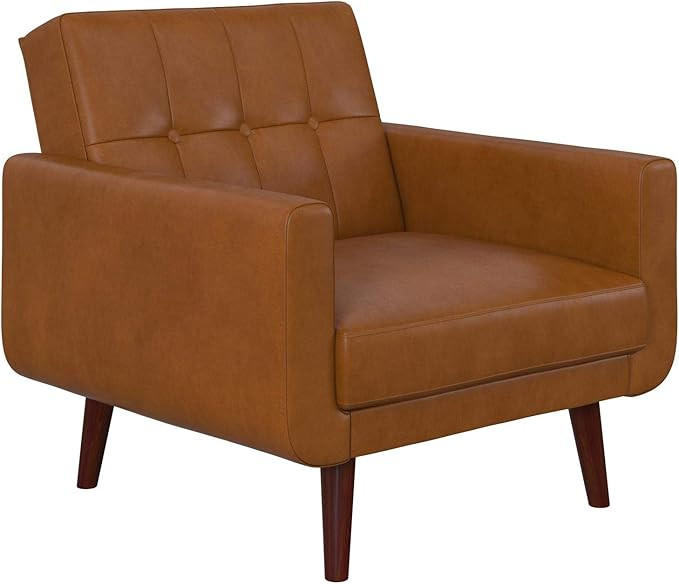 DHP Nia Modern, Upholstered Accent, Camel Faux Leather Chair | Amazon (US)