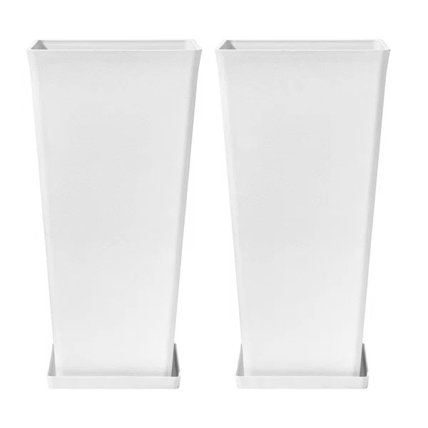 Amimma Tall Planters, 2 Set Large Rectangular Tall Planters for Outdoor Plants | Wayfair North America