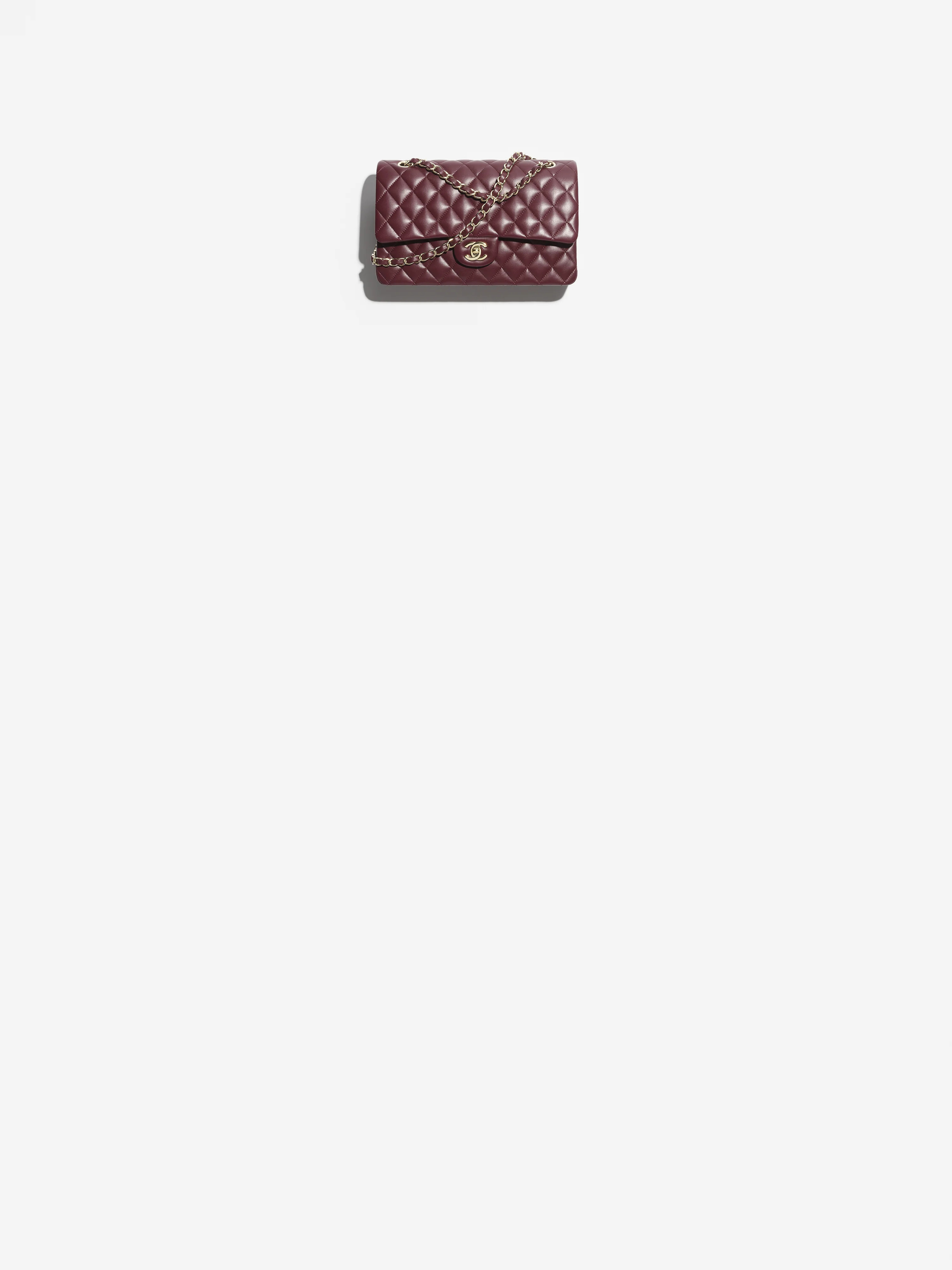 Classic 11.12 handbag, Lambskin & gold-tone metal, dark burgundy — Fashion | CHANEL | Chanel, Inc. (US)