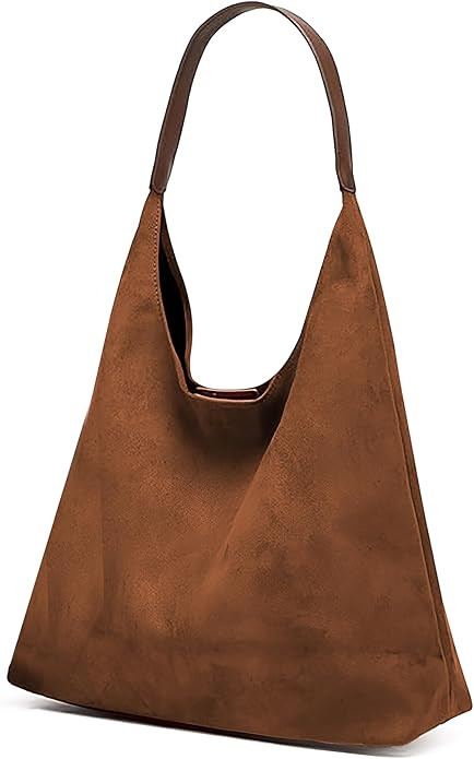 Suede Hobo Tote Bag for Women – Stylish Slouchy Handbag, Leather Work Bag, Women’s Handbags, ... | Amazon (US)