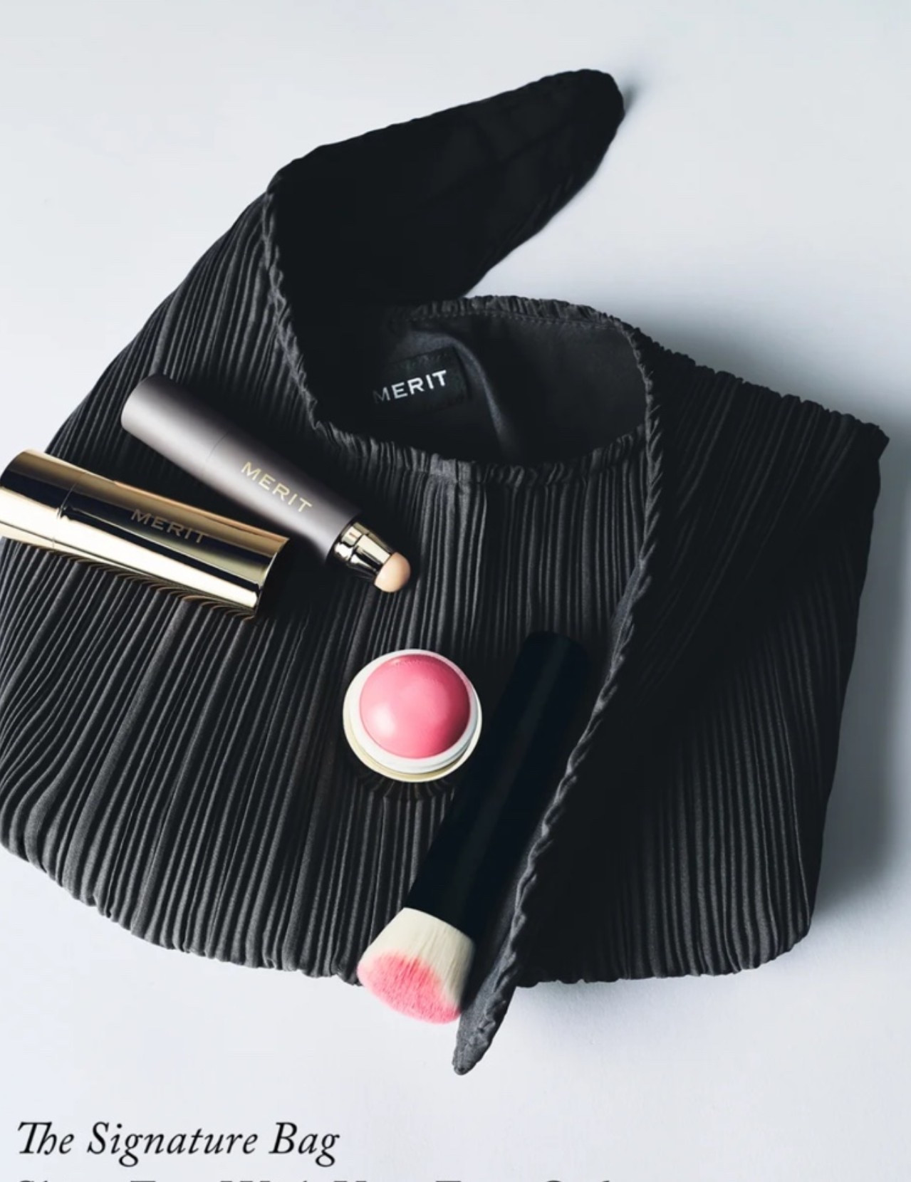 Merit - The Signature Bag, Reimagined
The same design that made it a signature to begin with — now just slate blue. 

With select sets, you can now choose your shades, swap similar products, and get the essentials you'll actually reach for every day.Everything you need, nothing you don't — still for less.

#LTKBeauty #LTKSeasonal #LTKselfcare