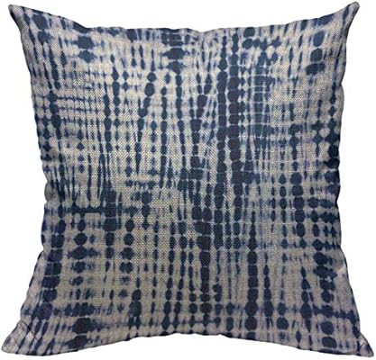 VERSUSWOLF Throw Pillow Covers White Shibori Indigo Blue Tie Dye Pattern Navy Batik Abstract Cott... | Amazon (US)