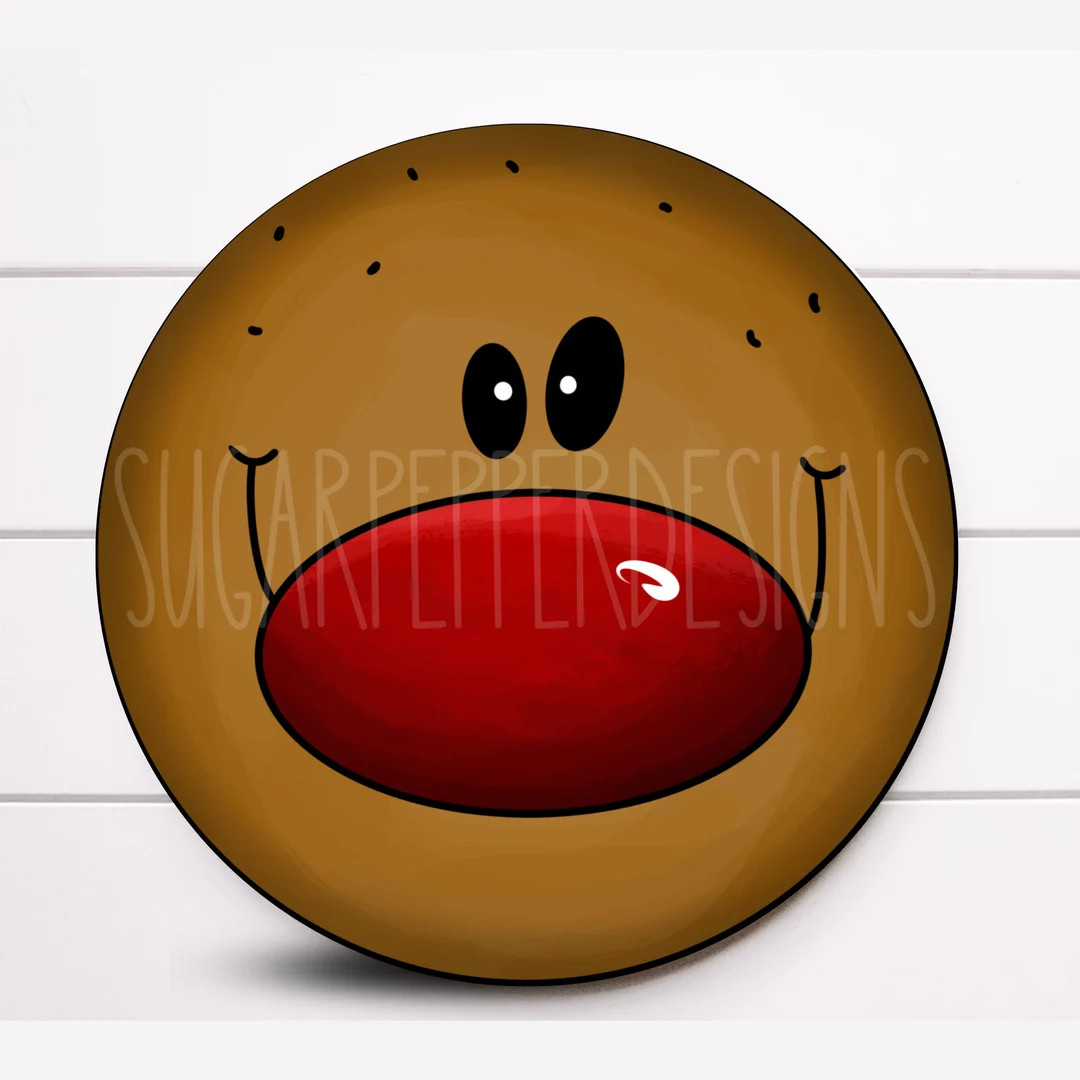 Wreath Sign, Round Reindeer Face, Christmas Wreath Sign, Round Metal Sign, Choose Your Size, Suga... | Etsy (US)