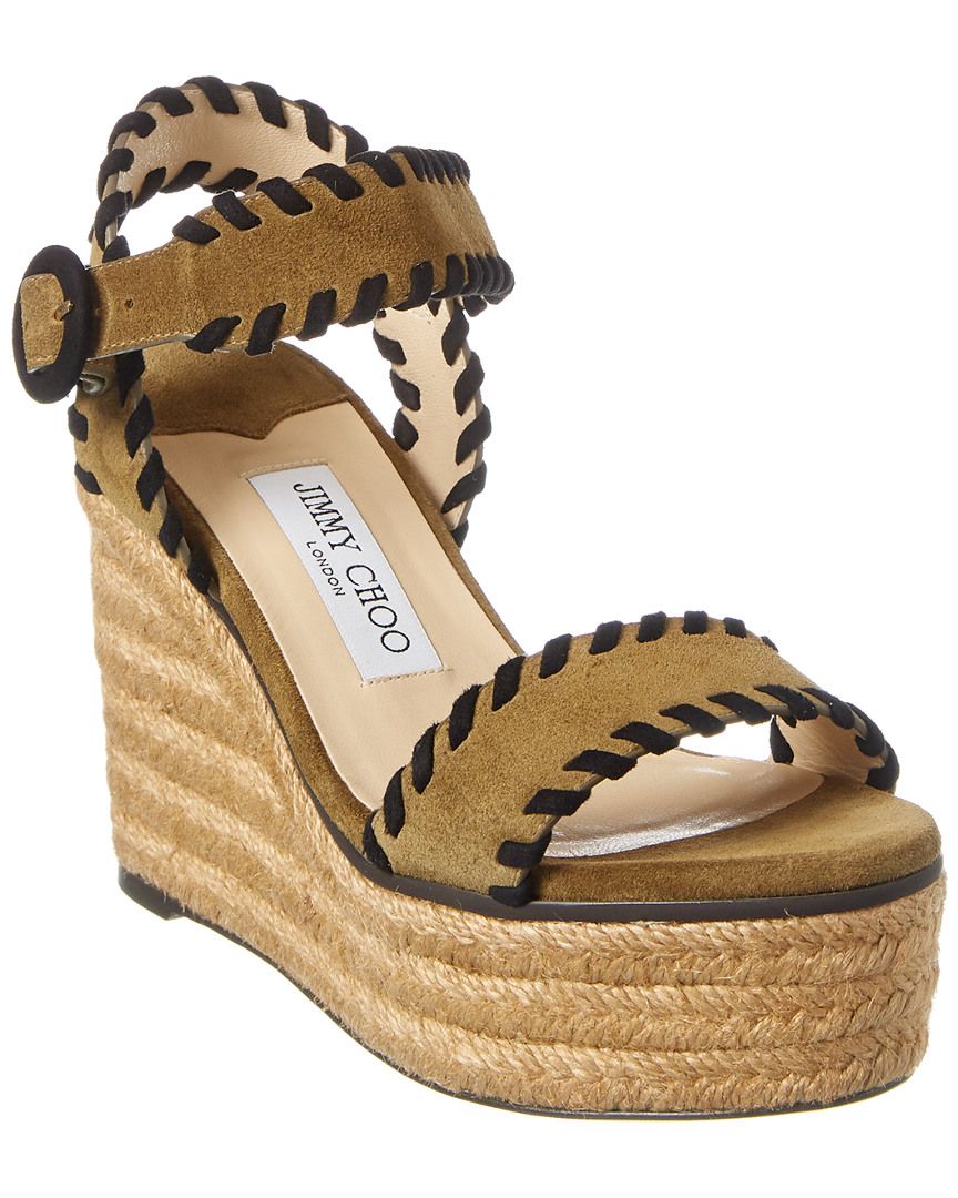 Jimmy Choo Abigail 100 Suede Wedge Sandal | Gilt