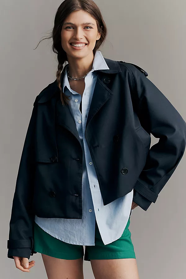 Maeve Crop Trench Coat | Anthropologie (US)