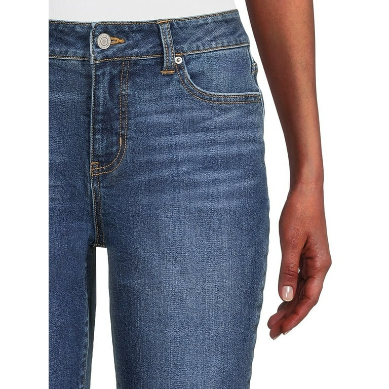 Time & Tru Women's Rolled Cuff Boyfriend Jean, sizes 2-20 - Walmart.com | Walmart (US)