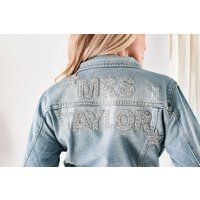 Personalized Jean Jacket Bride Denim Custom Wedding Glam Gift Ideas | Eb3343Sqp | Etsy (US)
