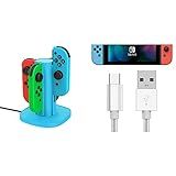 TALK WORKS Joy Con Charging Dock for Nintendo Switch - Blue & USB C Charger Cable for Nintendo Switc | Amazon (US)
