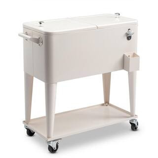 80 qt. Food & Beverage Hard-Side Patio Cooler Milky White | The Home Depot