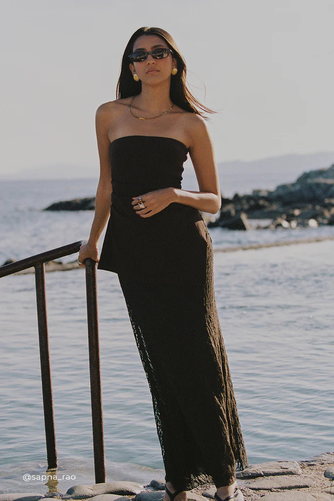 LIZZIE DARK CHOC LAYERED LACE SKIRT | DISSH