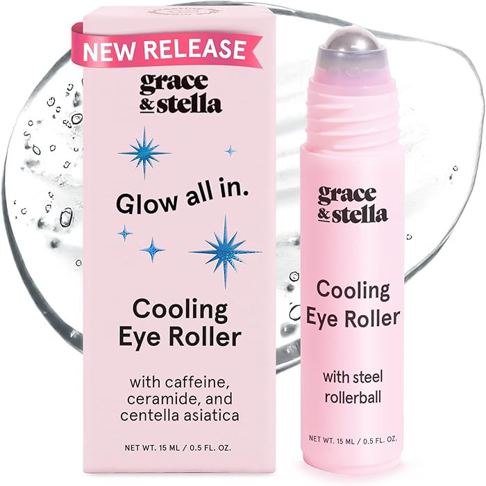grace & stella Under Eye Brightener with Cooling Metal Rollerball - Ceramide & Caffeine Eye Serum... | Amazon (US)