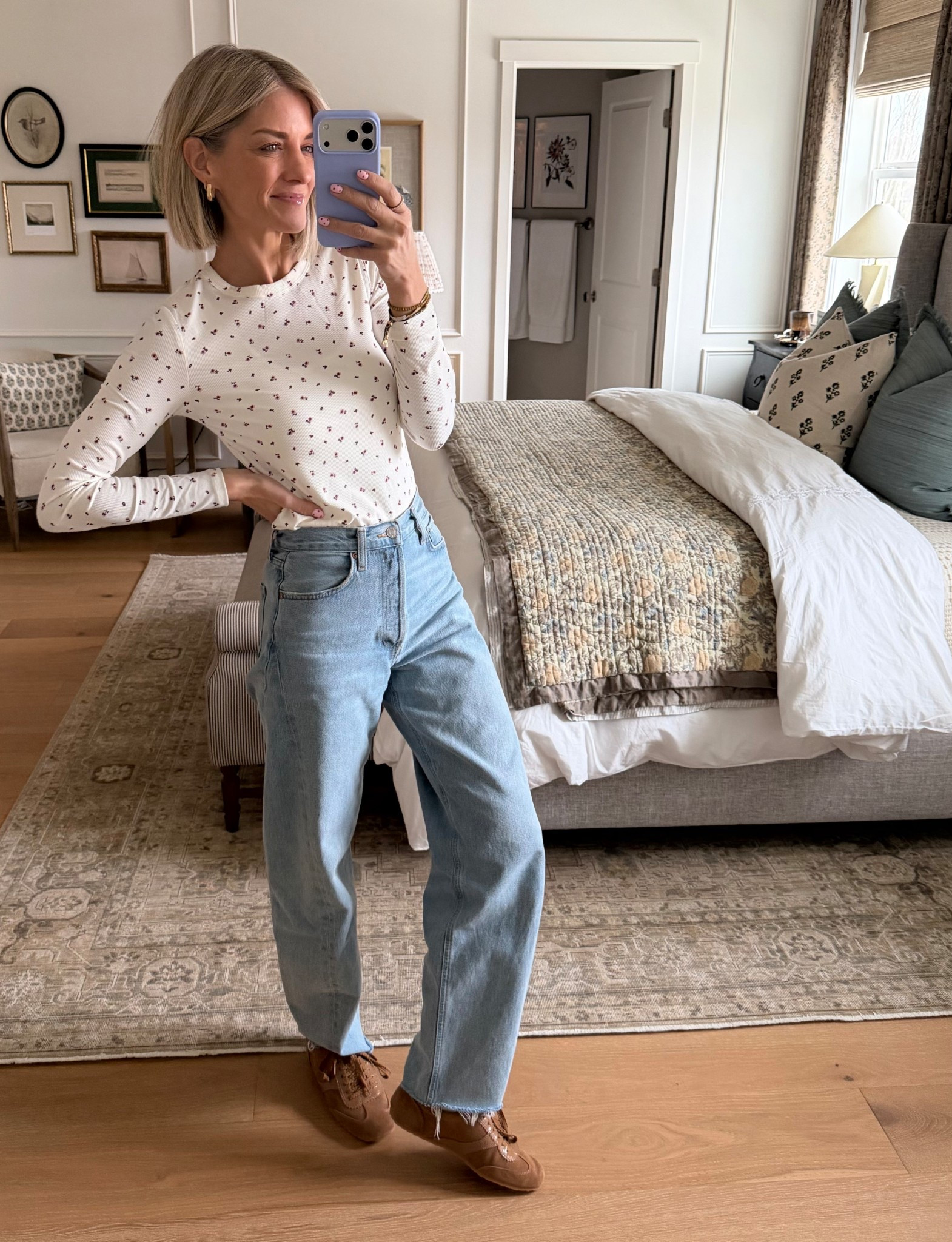 Can’t stop with these Walmart basic tees! I sized up to a medium. I’v been looking for a neutral sneaker and these are so cute. Also wearing my go-to barrel jeans!

#LTKootd #LTKdayinmylife #LTKOver40