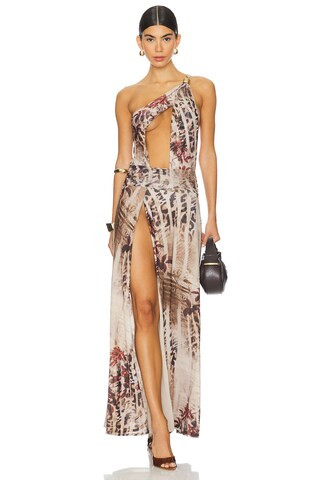 Jaded London Leopard Maxi Ruffle Dress in Multi from Revolve.com | Revolve Clothing (Global)