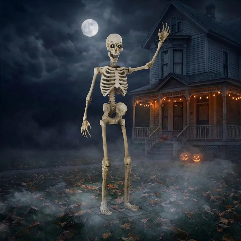 8-Foot Animated Skeleton, Plastic Halloween Outdoor Decor, by Way to Celebrate | Walmart (US)