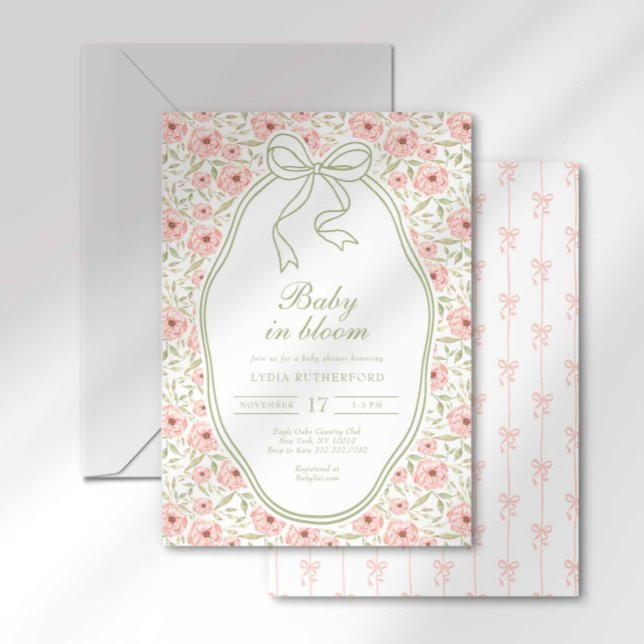Baby in Bloom Baby Shower Invitation | Zazzle | Zazzle