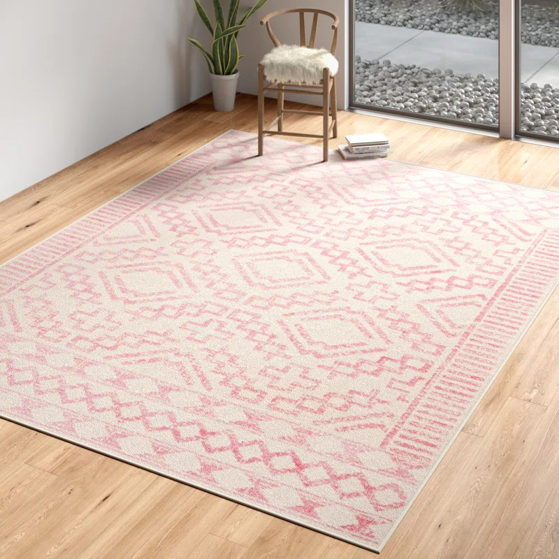 Desbois Oriental Area Rug in Pale Pink/Cream | Wayfair North America