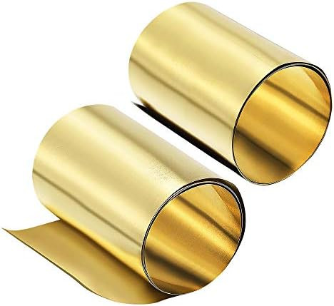 uxcell Brass Sheet Roll, Metal Foil Plate 1000mm x 100mm x 0.1mm 2pcs | Amazon (US)