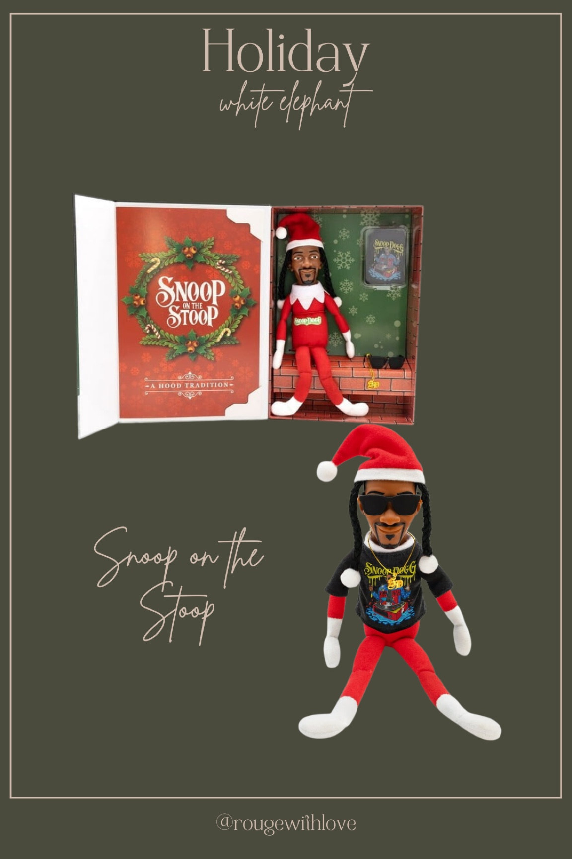 Snoop on the Stoop 12” Snoop Dogg Christmas Red Plush Figurine Toy Xmas  Gift