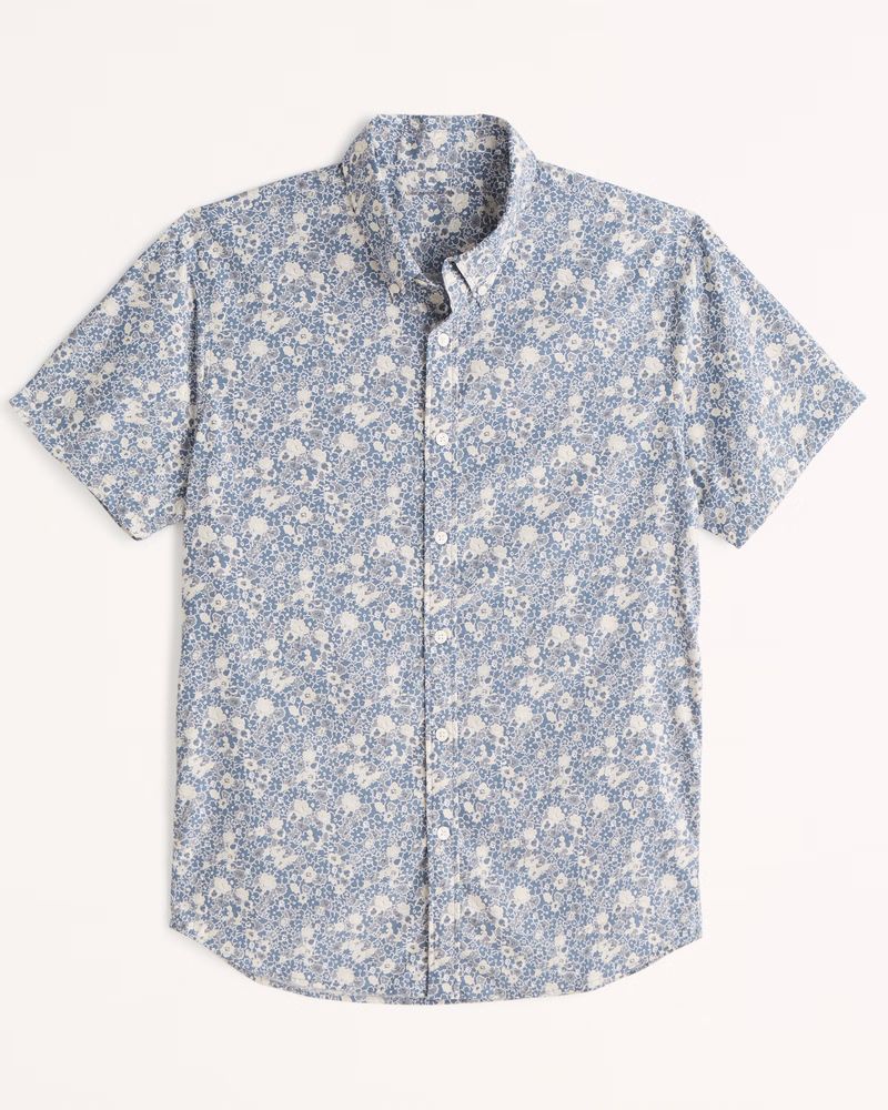 Men's Performance Button-Up Shirt | Men's Tops | Abercrombie.com | Abercrombie & Fitch (US)