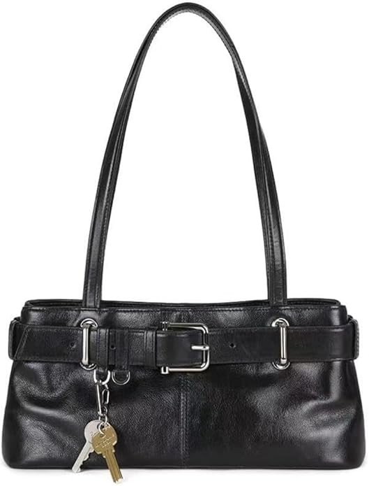 Key Chain Shoulder Bag Y2k Belted Handbag Faux Leather Grunge Purse for Women Top Handle Bag 2000... | Amazon (US)