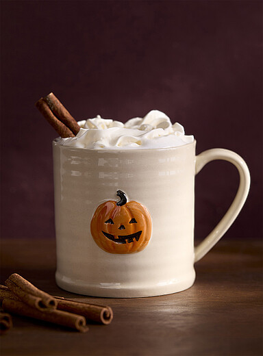 Fun pumpkin embossed mug | Simons